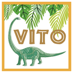 Stickers cuad. Dinosaurio 16u Pers